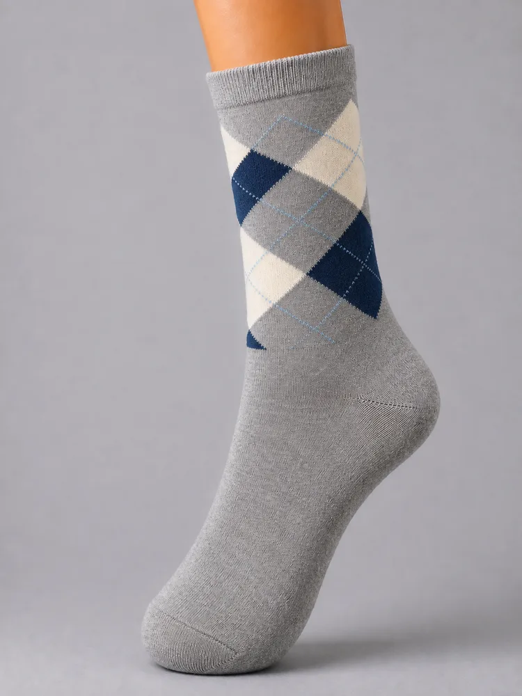 The Classic Dress sock in Grey / Navy / Cream